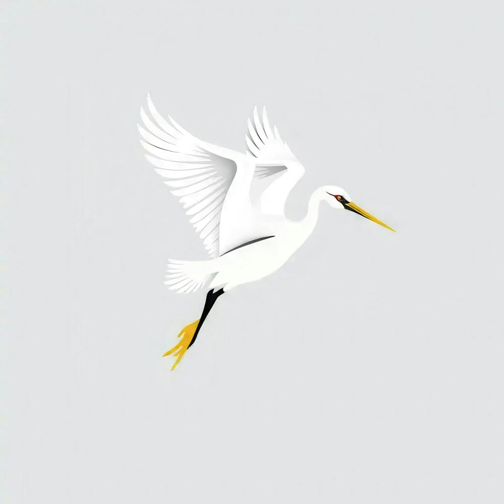 Egret In Flight