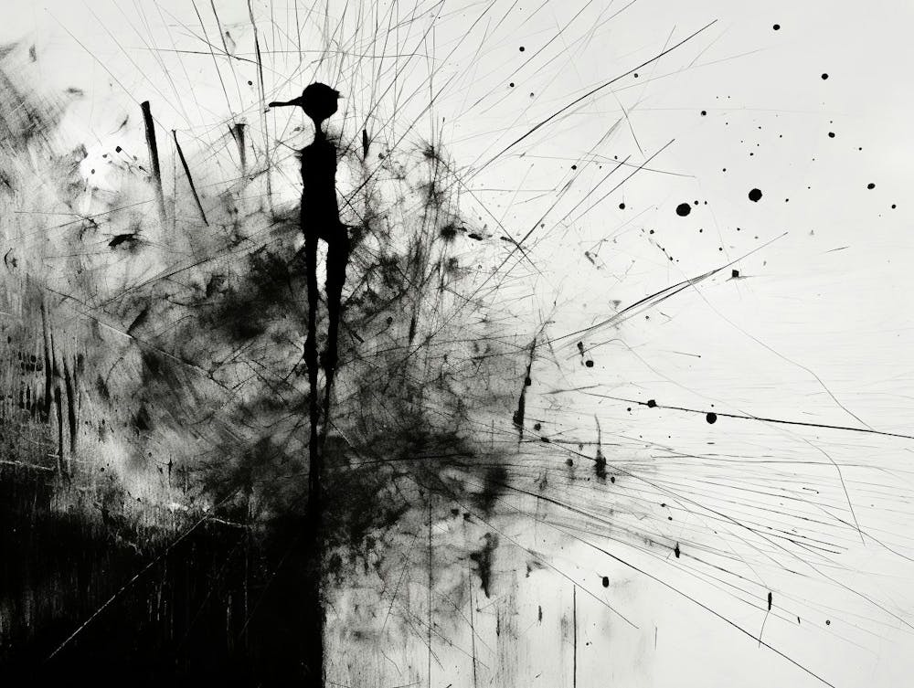 Invisible Threads Abstract Black And White 2