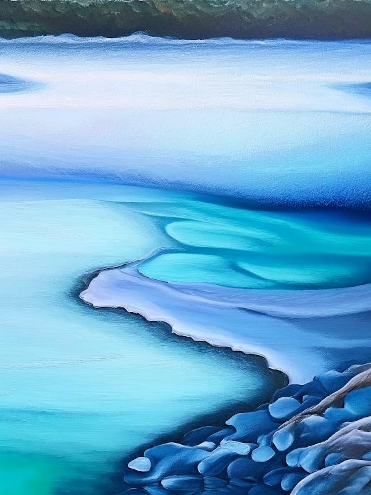 Shoreline Waterscape Marble Acrylic Painting 1