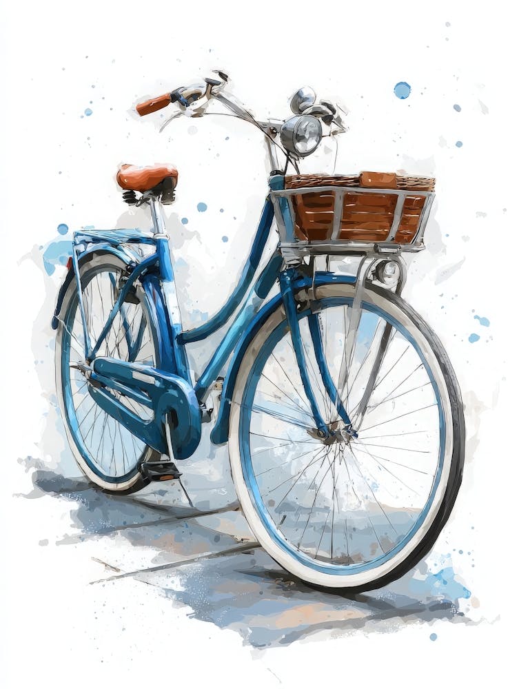 Aihrgdesign Isolated Watercolor Painting Of Vintage Bicycles 8