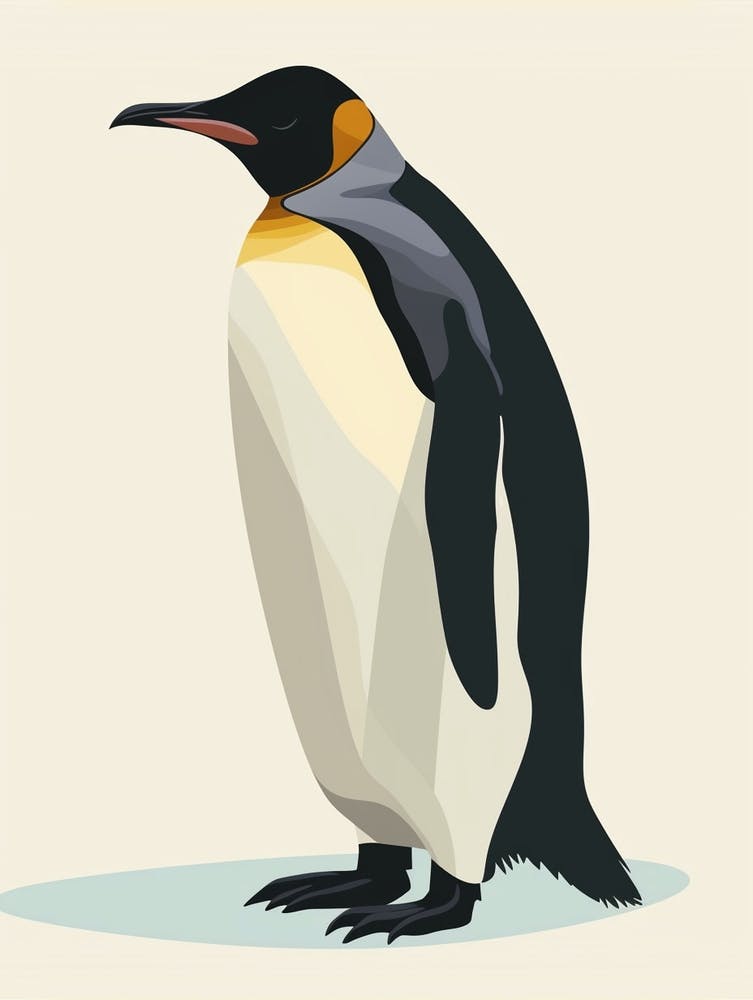 Emperor Penguin Livingston Island Minimalist Illustration 4