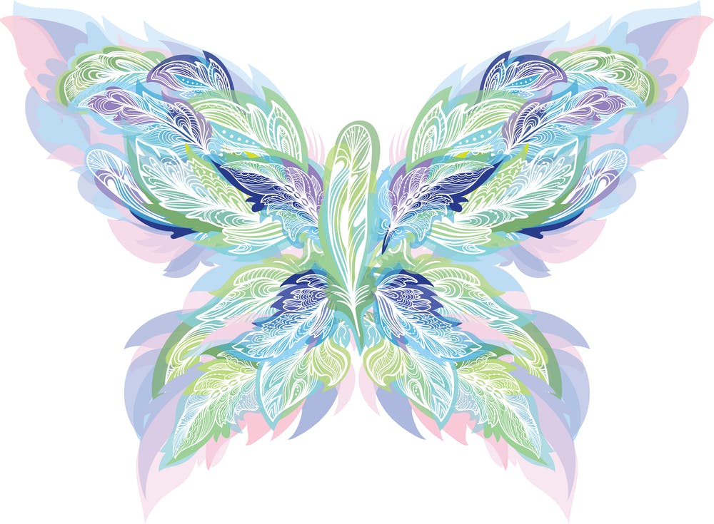 Vector Boho Style Shape Made Of Feathers 1