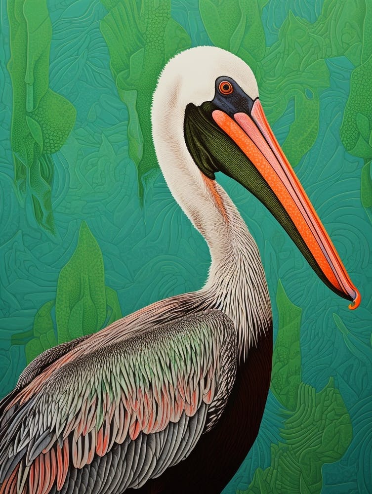 Ohara Koson Inspiriertes Vogelgemälde Brauner Pelikan 5