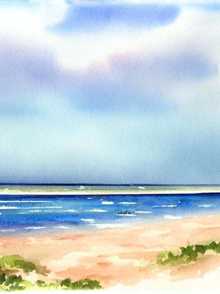 Bournemouth Beach, Dorset Watercolour