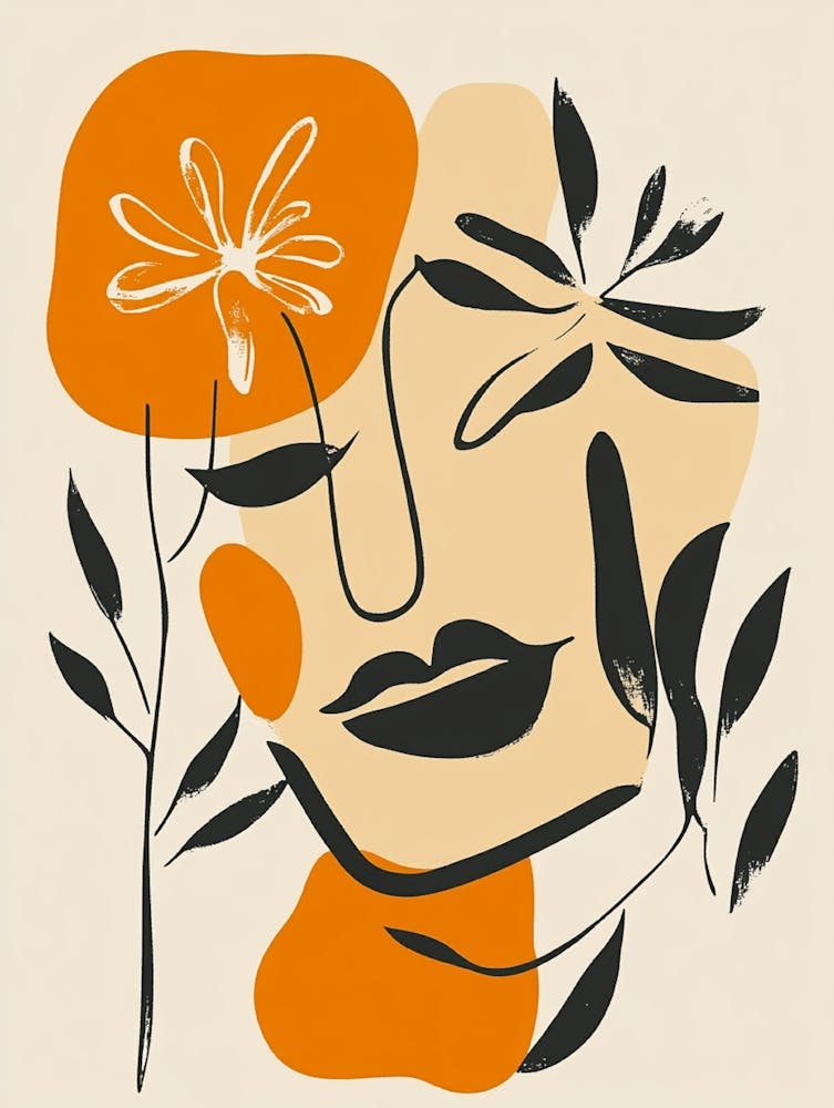 Portrait Of A Woman With Flowers 1