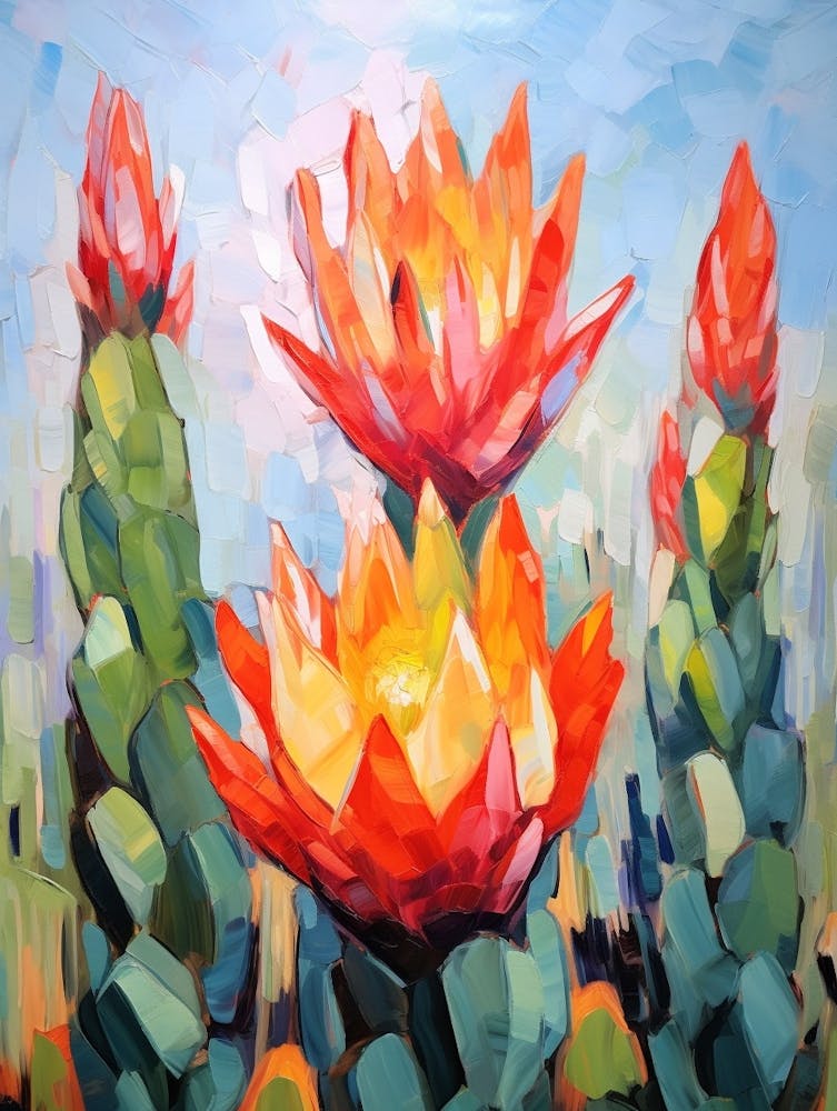Cactus Painting Chamaecereus Silvestrii 3