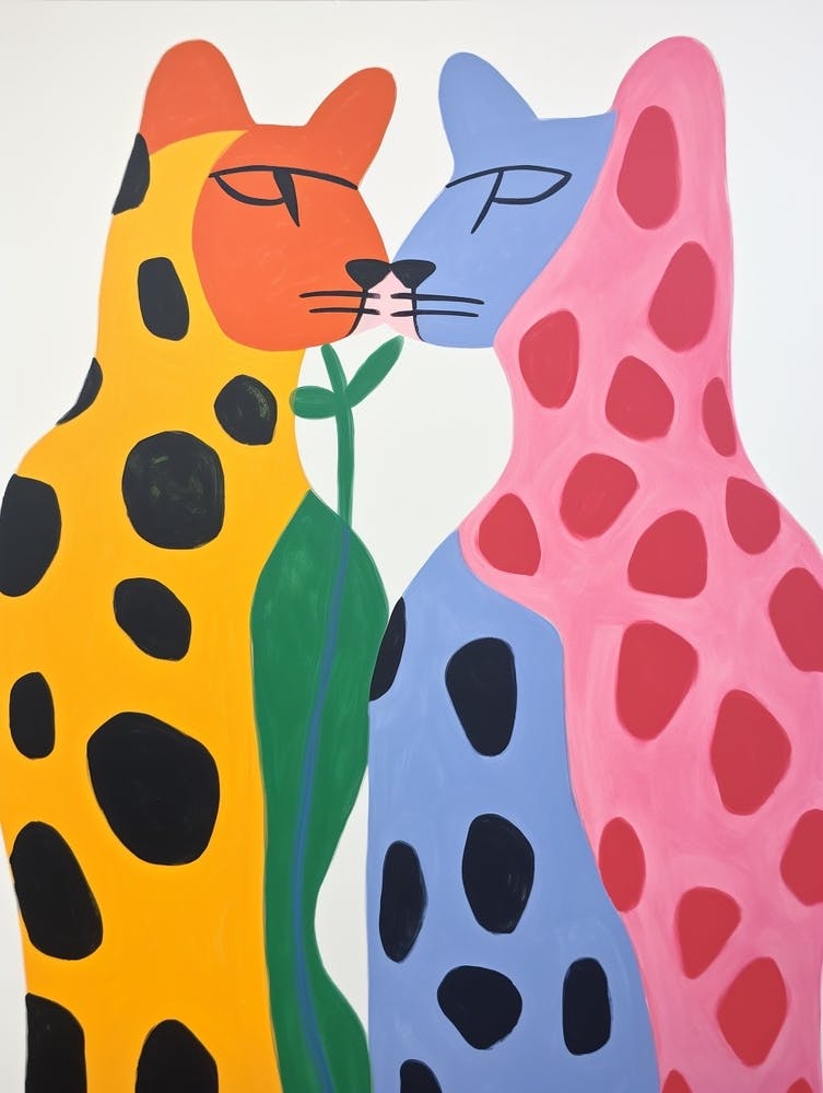 Colourful Kids Animal Art Cougar 1