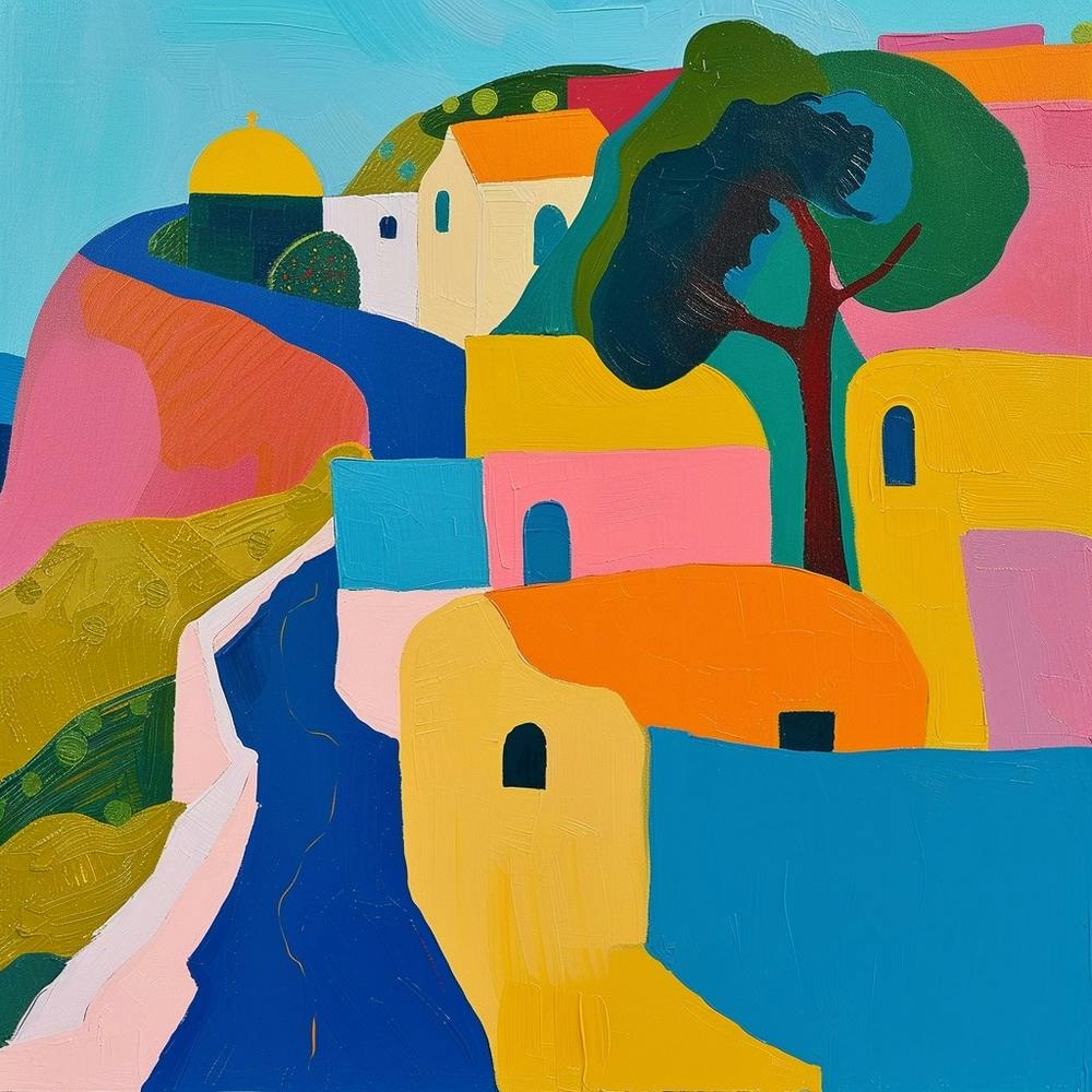 Abstract Travel Collection Santorini Greece 1