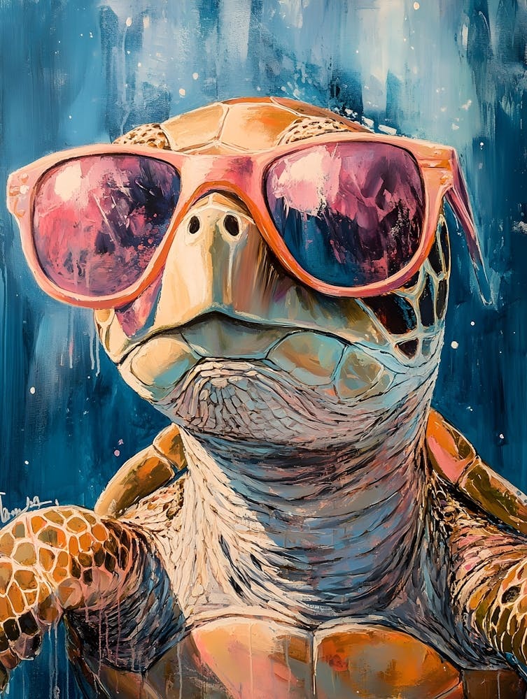 Sea Turtle In Sunglasses 6