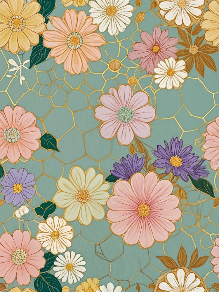 Floral Pastel Honeycomb