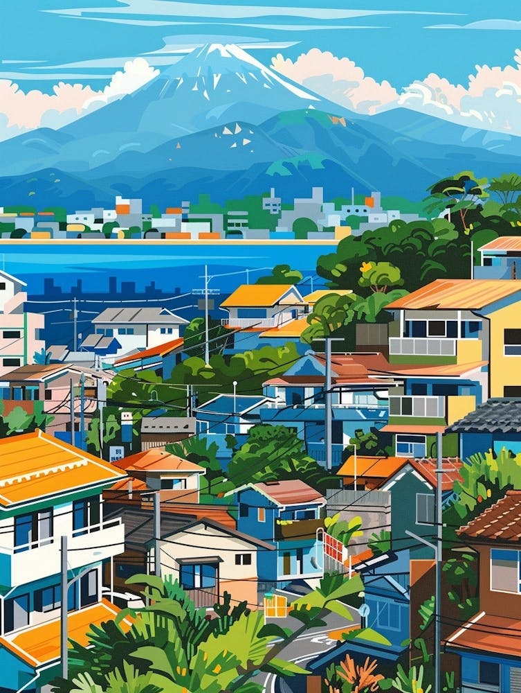 Kagoshima Japan 1 Illustration Colorée