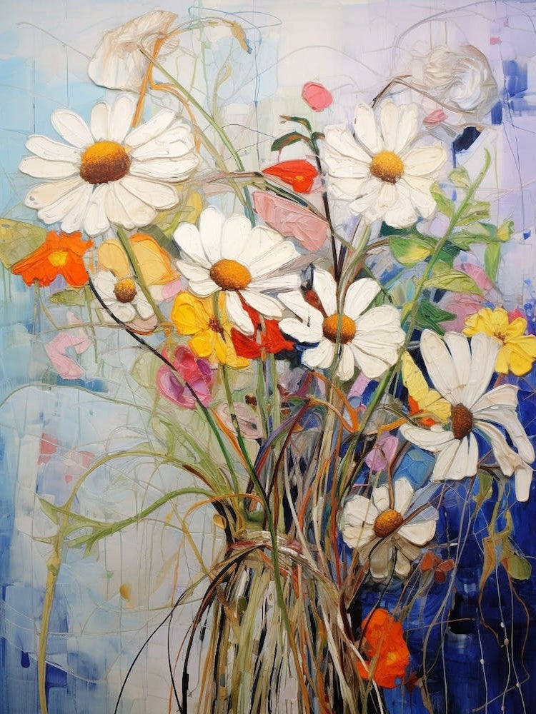 Abstract Flower Painting Oxeye Daisy 2
