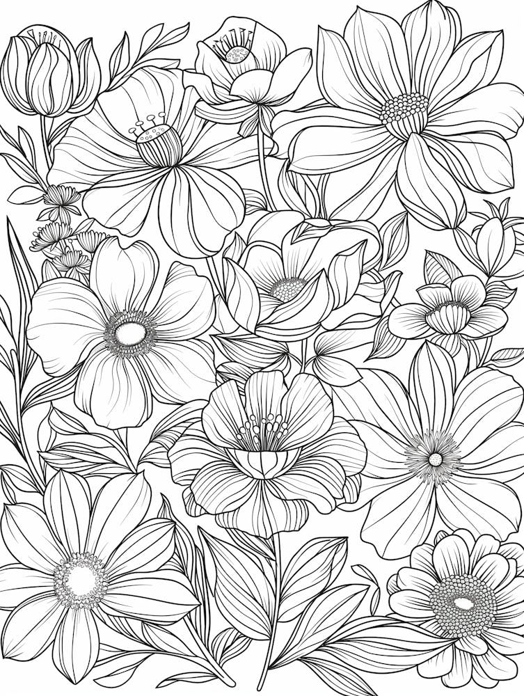 Flowers Coloring Page