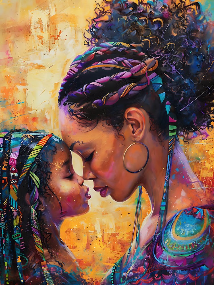 Vibrant Afro Mother And Daughter 18
