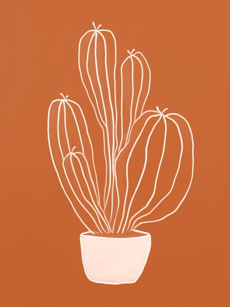 Cactus Line Drawing Lophophora Williamsii