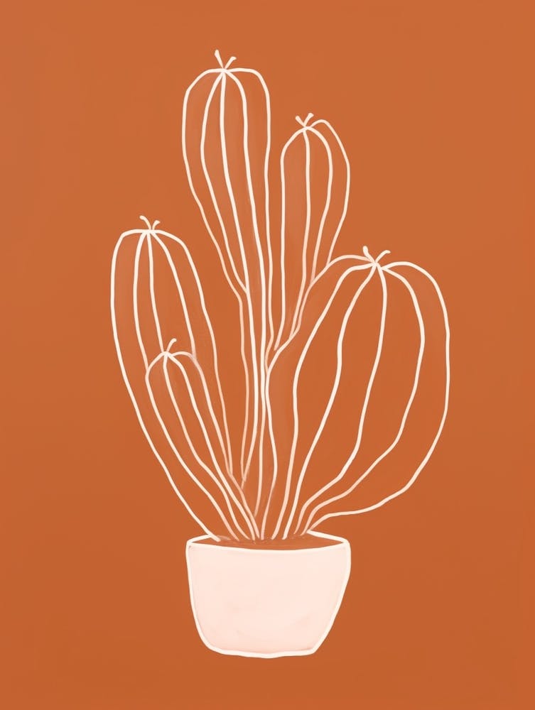 Cactus Line Drawing Lophophora Williamsii