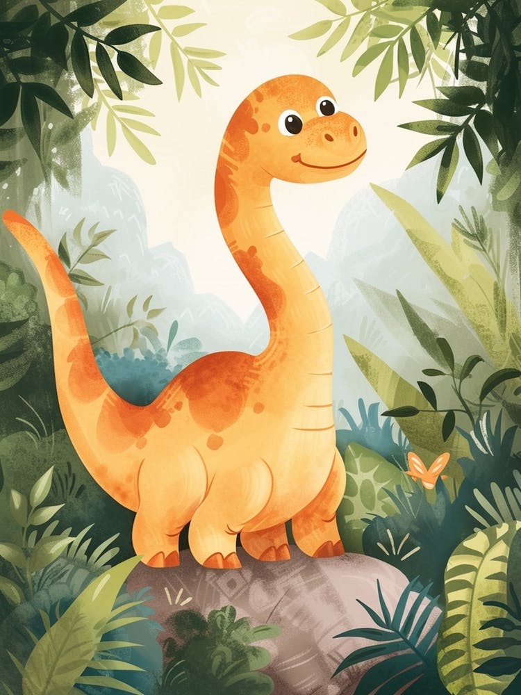 Cute Cartoon Corythosaurus Dinosaur