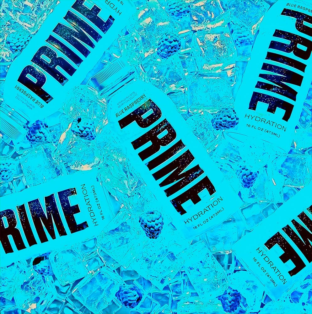 Prime blue raspberry drink print