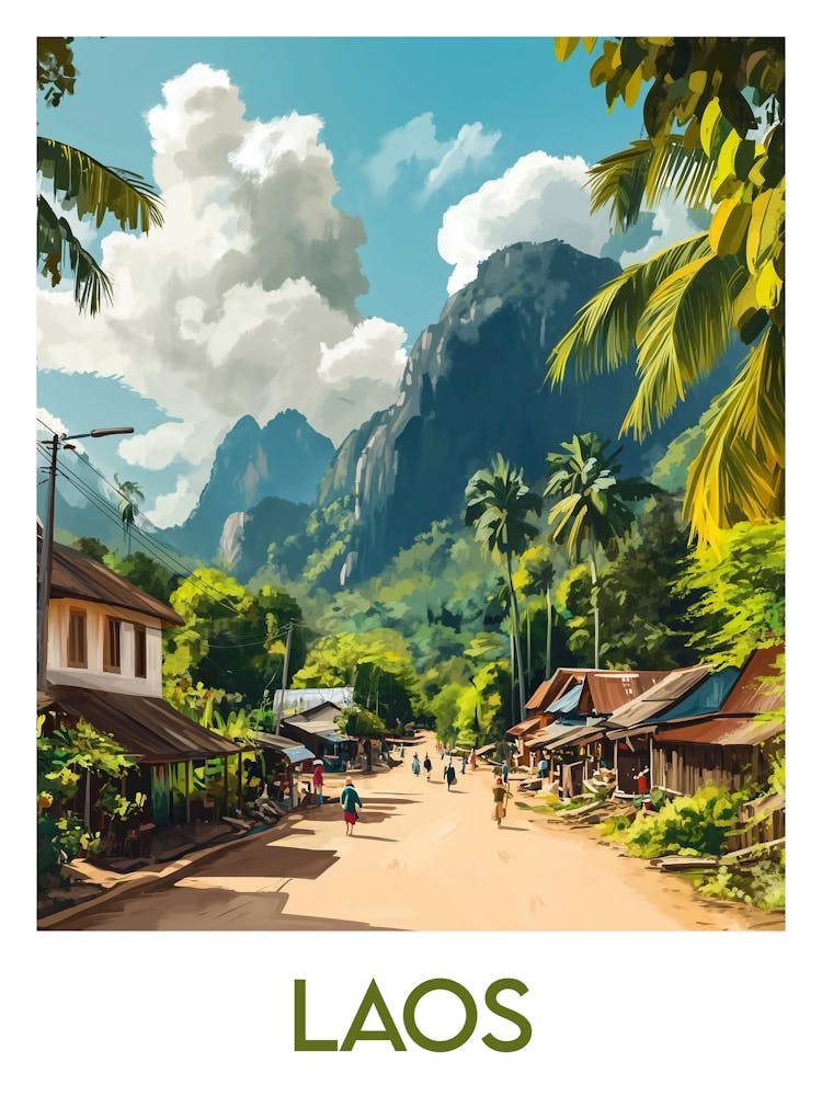Affiche de voyage Laos