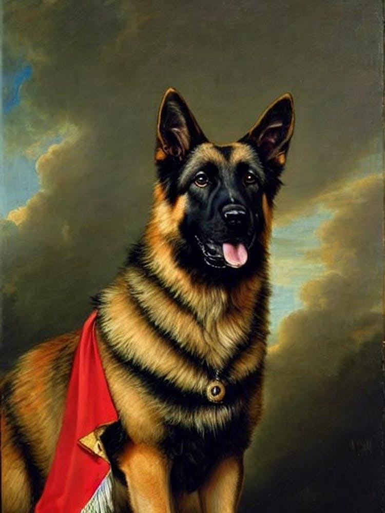 Berger Allemand 2 Portrait Renaissance Peinture à l'Huile