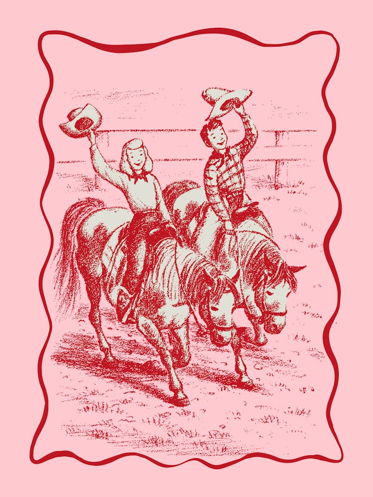 Zwei Cowboys Reiten Pferde