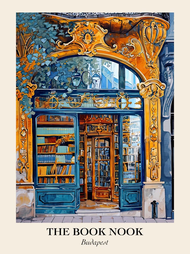 Budapest Book Nook Bookshop 4 Poster