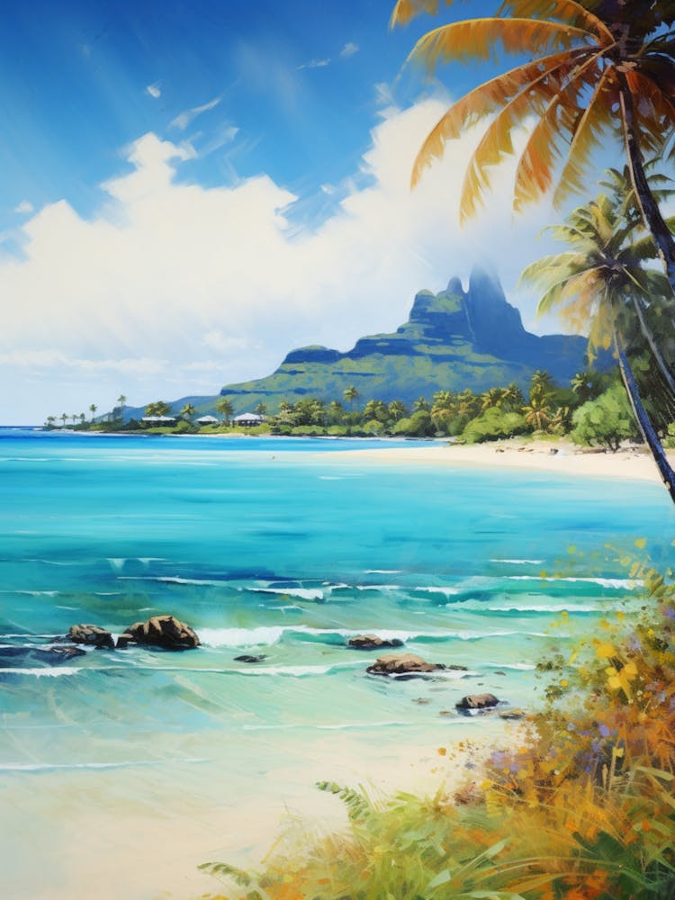A Painting Of Matira Beach, Bora Bora French Polynesia 4