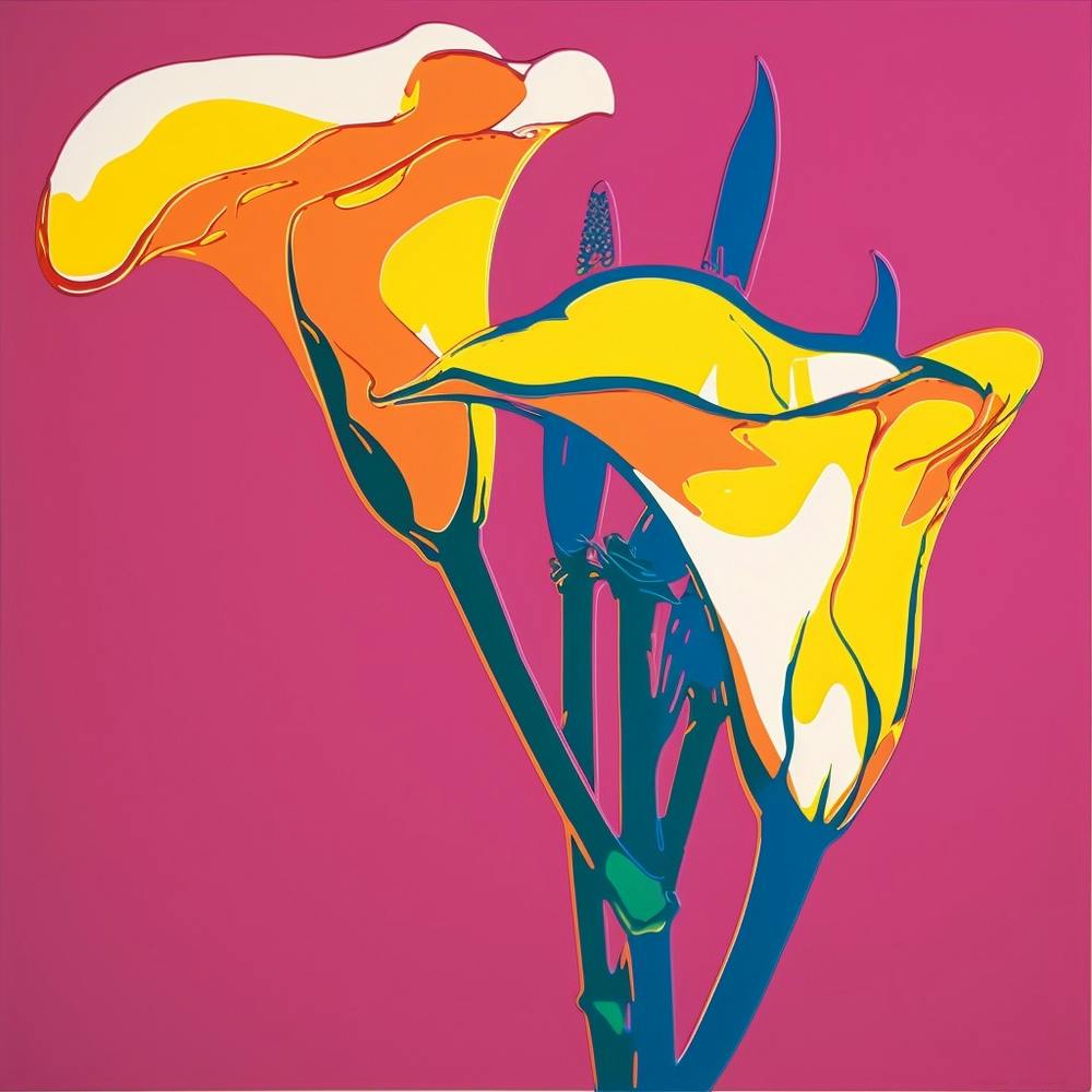 Calla Lily 4 Pop Art Illustration Square