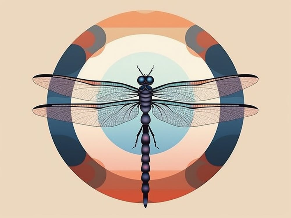Dragonfly Blue Eyed Darner Aeshna Illustration Minimal 7