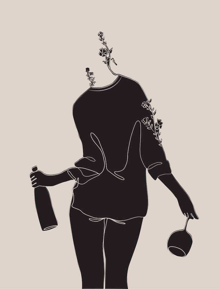 Woman Holding A Bottle