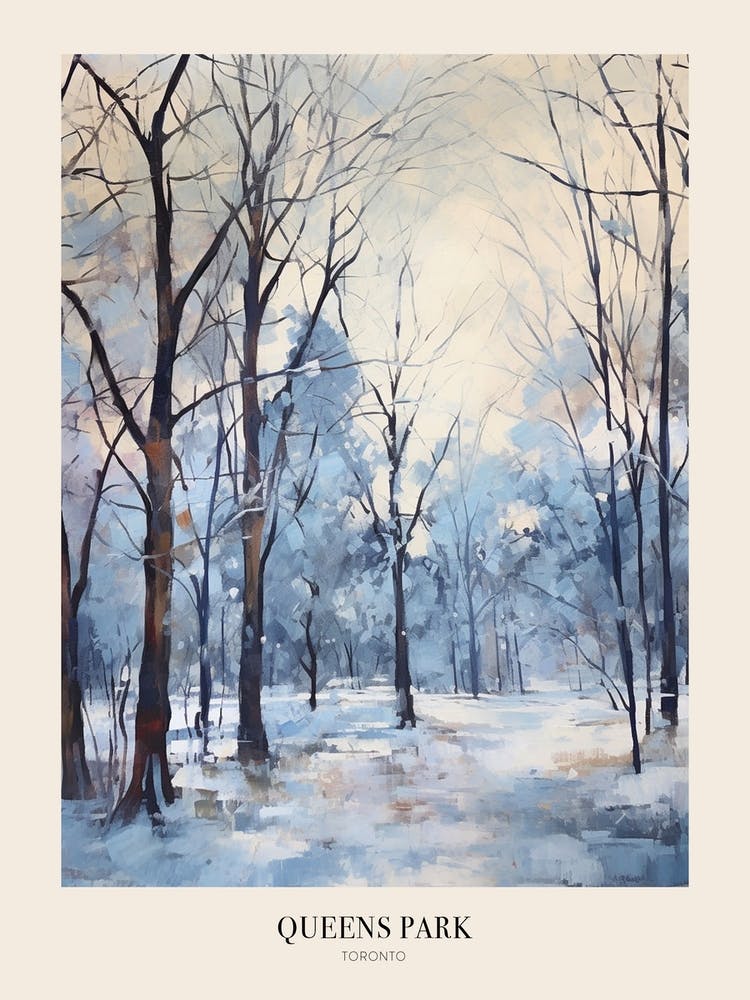 Winter City Park Poster Queens Park Toronto Canada 4