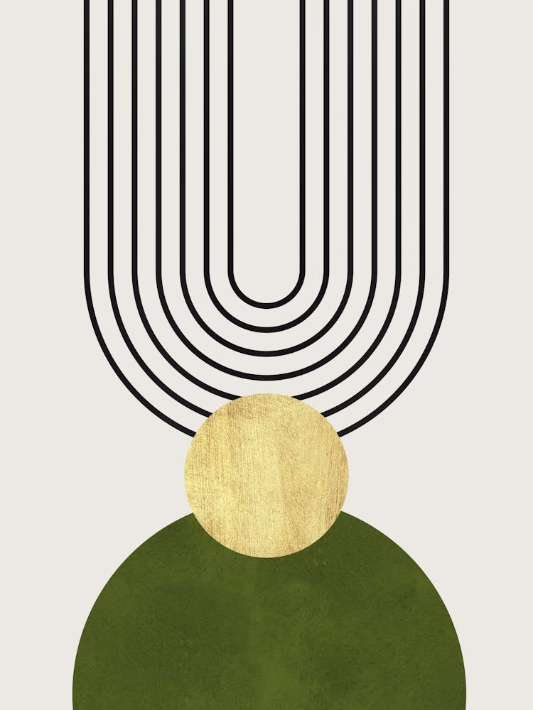 Watercolor of lines and circles 3