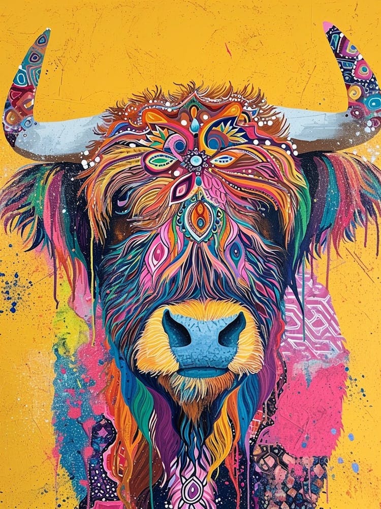 Kitsch Bunte Hochlandrind 3