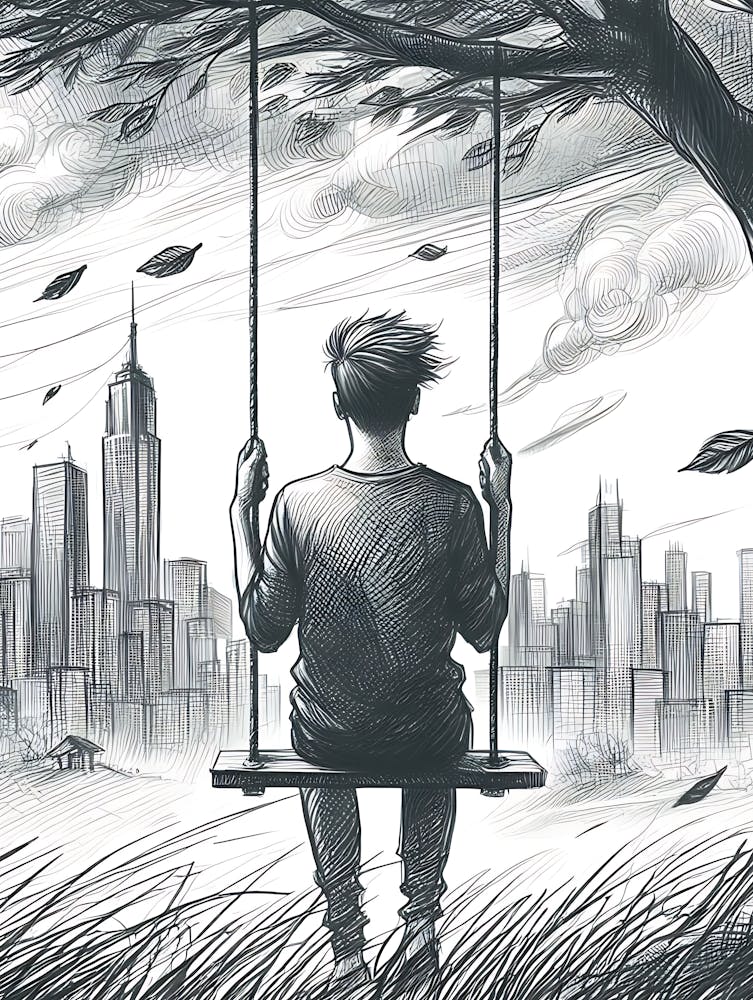 Man On A Swing