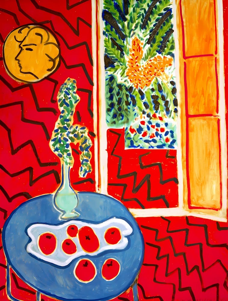 Henri Matisse - Intérieur rouge, nature morte sur table bleue, 1947