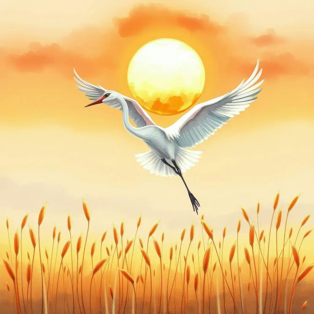 White Egret In Flight