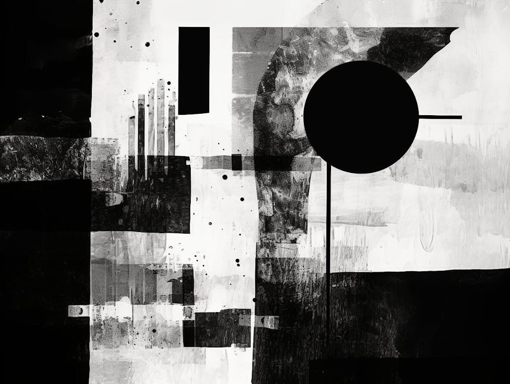 Layers Abstract Black And White 8