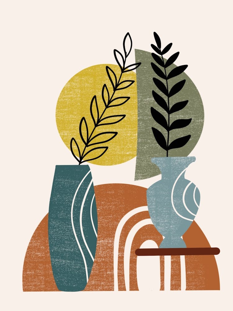 Vases And Leaves 1
