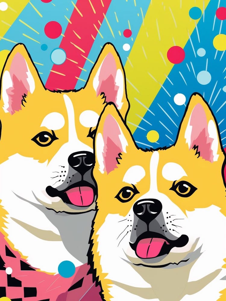 Pop Art Cartoon Shiba Inu 3