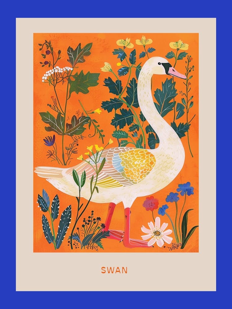 Spring Birds Poster Swan 4