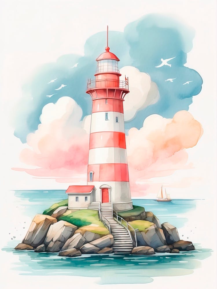 Watercolor Lighthouse 1
