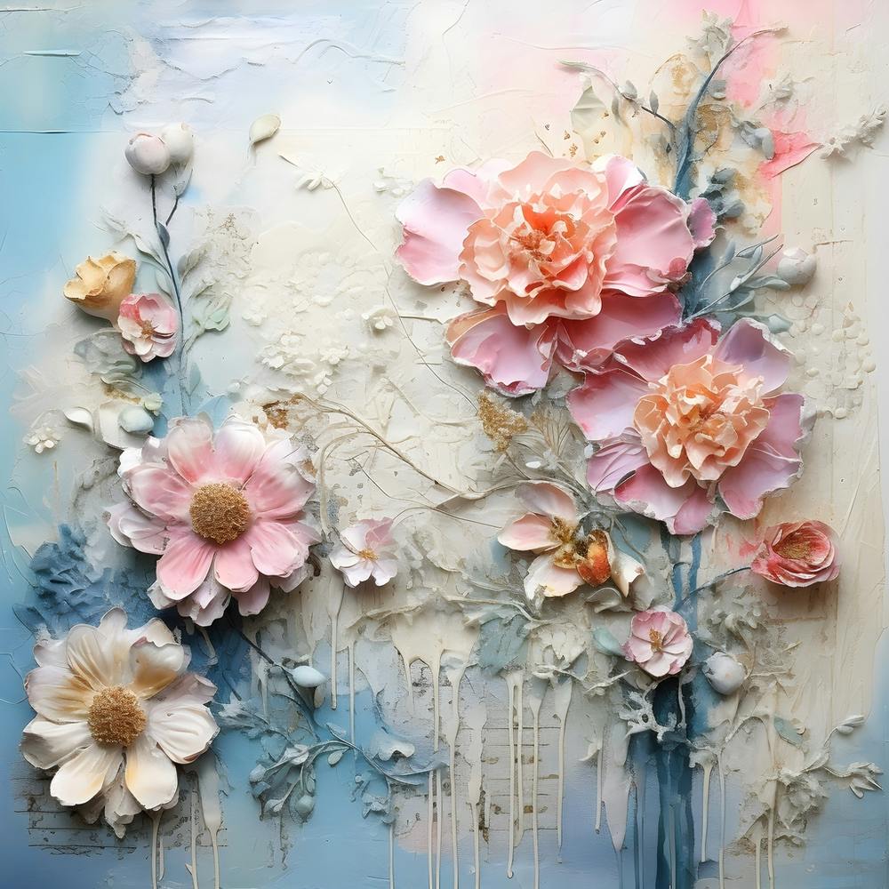 Vintage Pastel Flowers 4