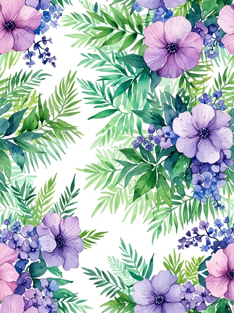 Motif floral à l'aquarelle