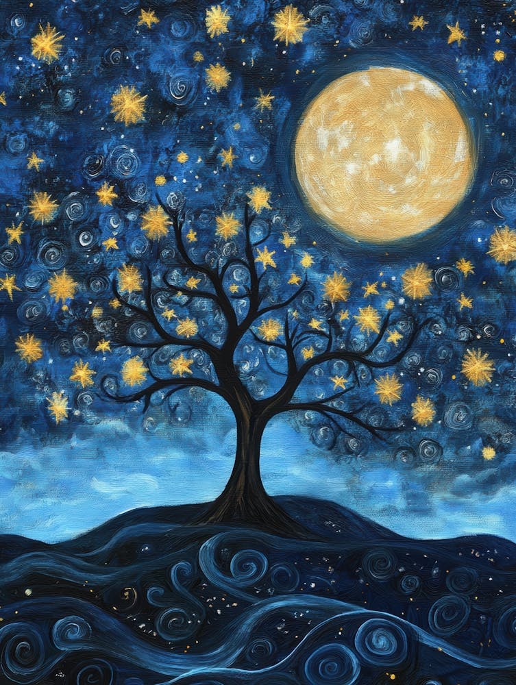 Starry Night Tree 1