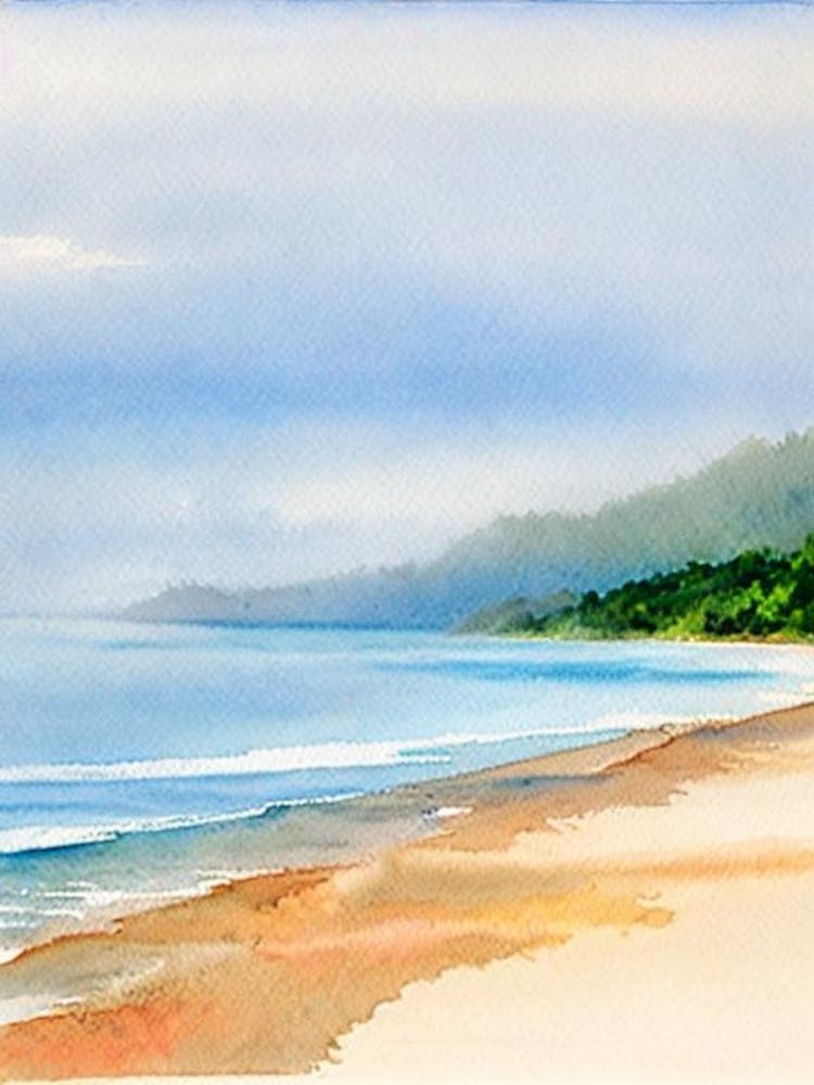 Radhanagar Beach, Andaman Islands, India Watercolour