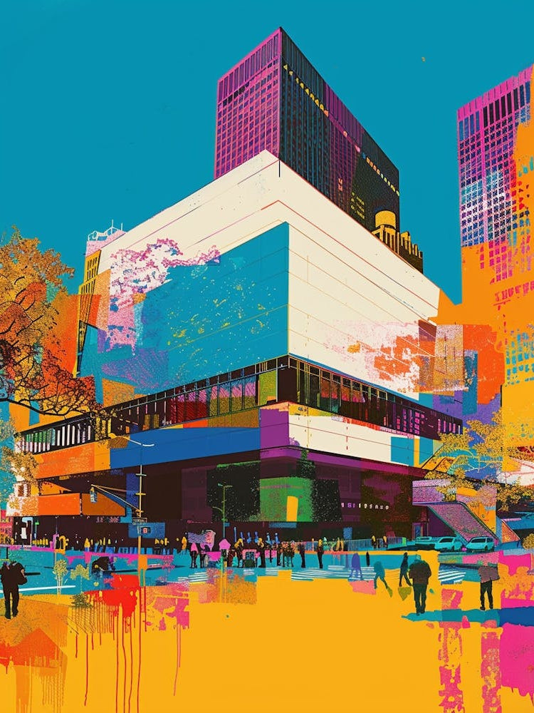 The Museum Of Modern Art New York Colourful Silkscreen Illustration 3