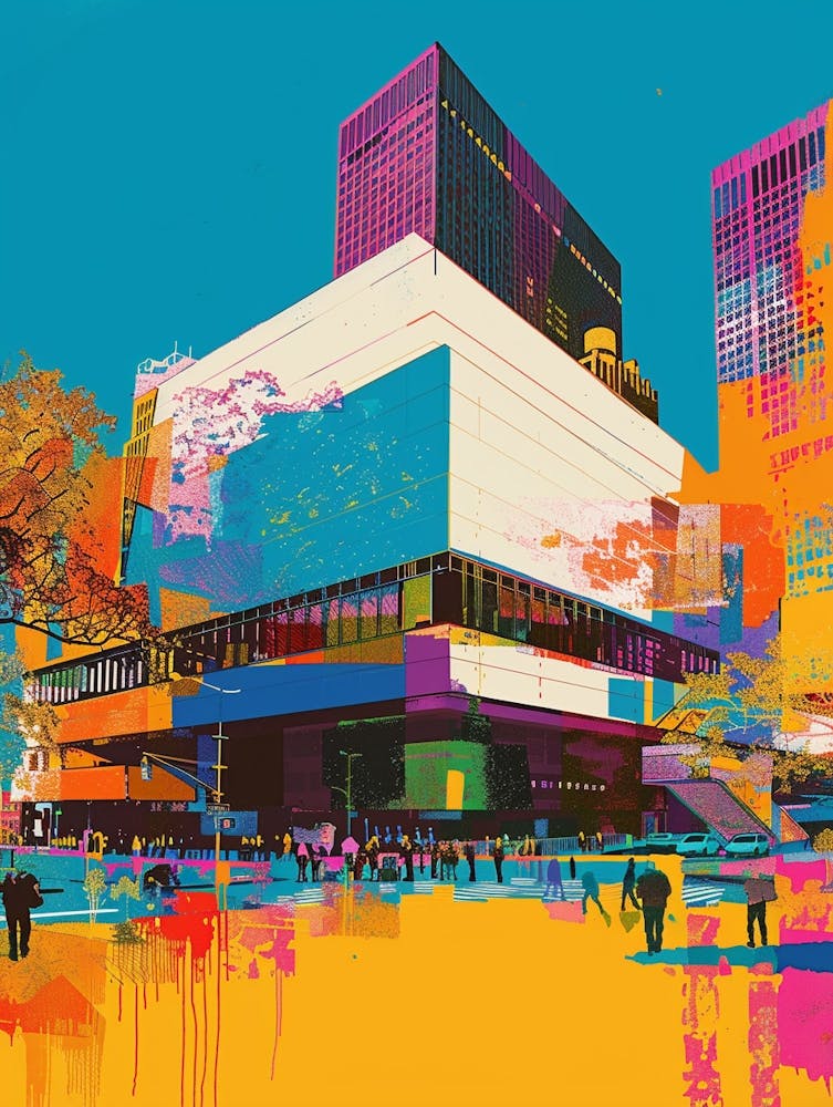 The Museum Of Modern Art New York Colourful Silkscreen Illustration 3