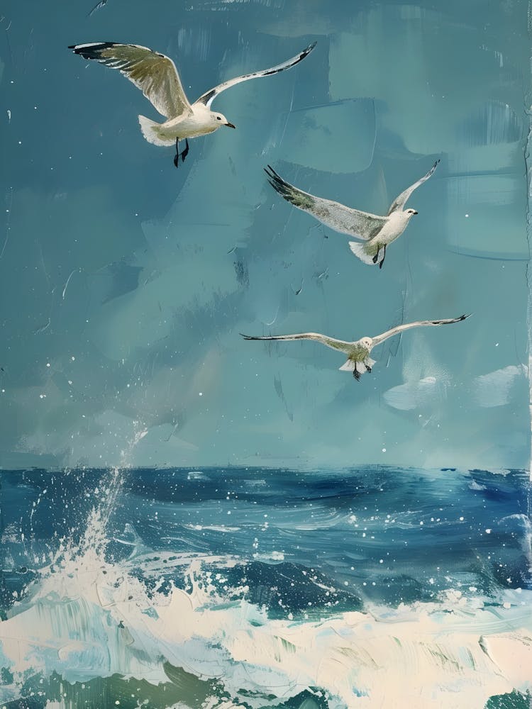 Seagulls In Flight