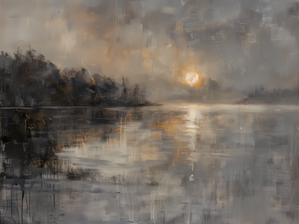 Sunset Over The Lake 1