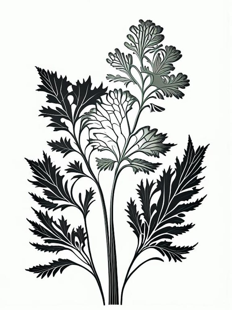 Liebstöckel-Kraut William Morris Inspirierte Linienzeichnung 3